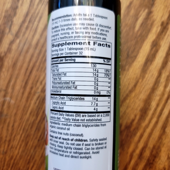 New Sealed Organic MCT Oil - Picture 3 of 7